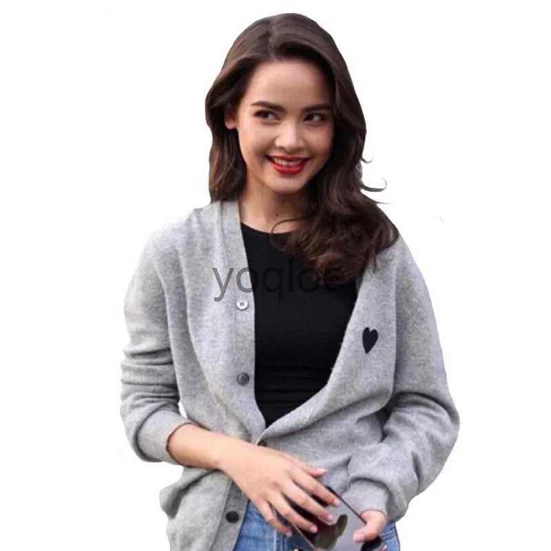 Women's Sweaters Women Cardigan Eye Embroidered Cotton V-Neck Button Long Sle Spring Autumn Lady Casual Knit Sweater J231215