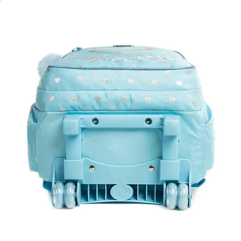 Backpacks Girls wheeled backpack school trolley bag lunch bag childrens wheeled backpack Mochila 231214