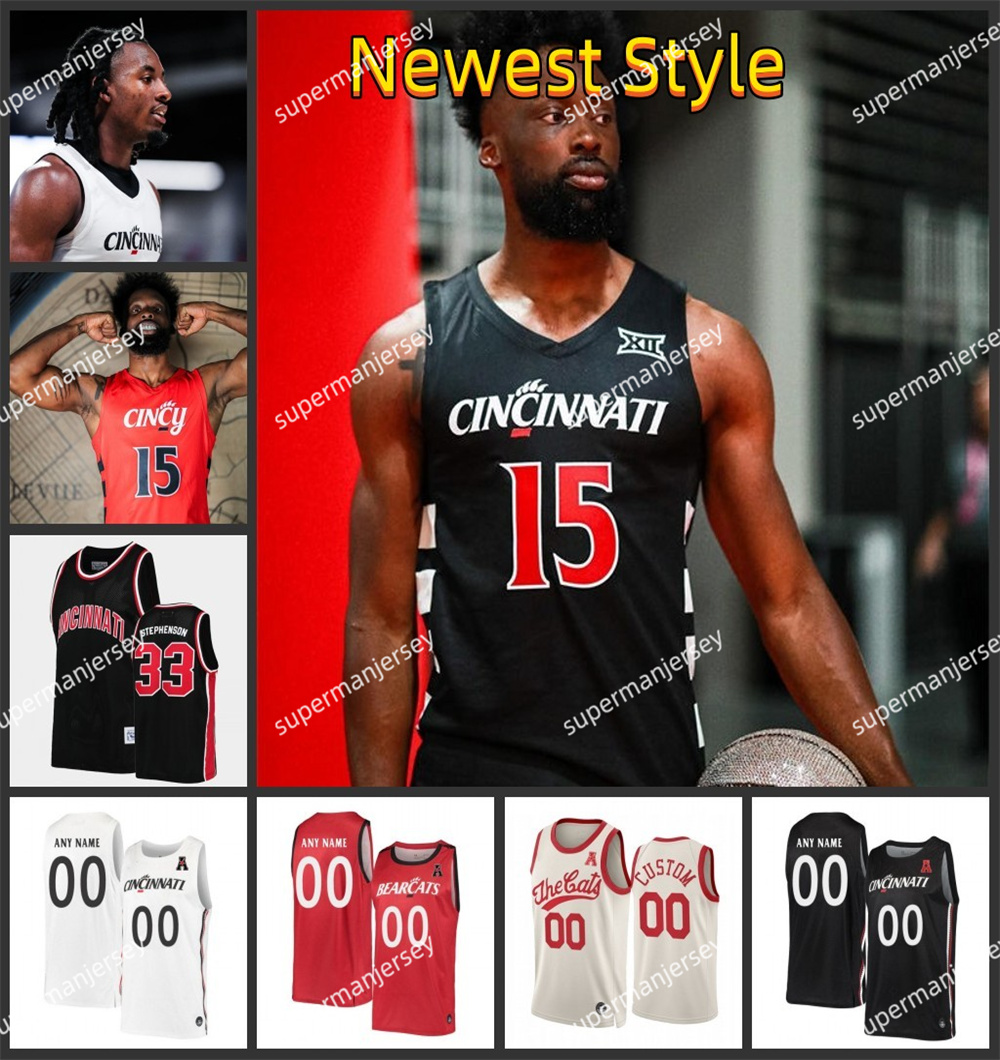 Cincinnati Bearcats Basketball Jersey Jack Twyman Trevon Scott Landers Nolley II Rob Phinisee John Newman III Josh Reed Simas Lukosius Custom Cincinnati Newest