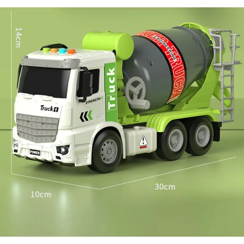 Electric RC Car Simulation Inertial Engineering Truck Cement Mixing Discharge Acousto optic Concrete Set Toy Toys for Kids 2 To 4 Years Old 231215