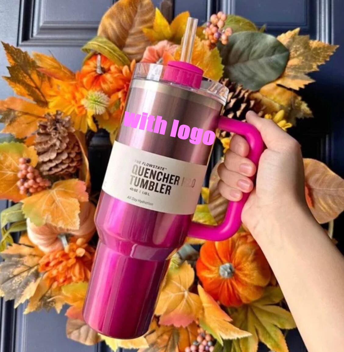 DHL With 1:1 Logo Pink Winter Shimmery Tumblers Cosmo Pink Tumblers Target Red Cups Flamingo 40 oz Camelia Water Bottles Valentine;s Day Gifts US STOC