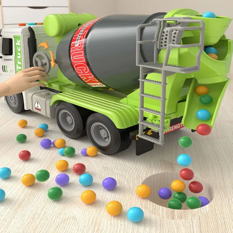 Electric RC Car Simulation Inertial Engineering Truck Cement Mixing Discharge Acousto optic Concrete Set Toy Toys for Kids 2 To 4 Years Old 231215