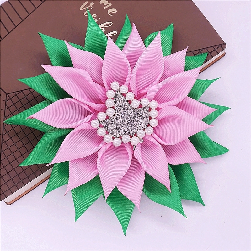 Pins Brooches Great Quality Fashion Pink Green Sorority Pearl Maple IVY Brooch Corsage Flower Soror Pin Jewelry For Girl 231214