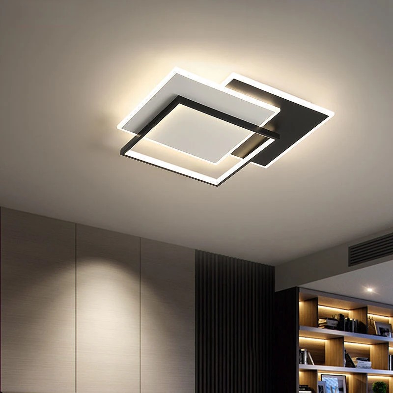 Simple Round Square Modern LED Chandeliers Lights Living Dining Room Kitchen Bedroom Hall Ceiling Lamps Home Indoor Lighting