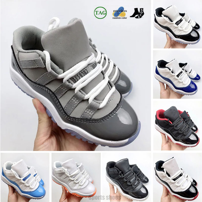 11s Kids Shoes jumpman 11 Toddler Sneakers Basketball Trainers red thunder Boys Girls Children University Blue Military Youth Sportscool grey bred Black cat 6C-3Y