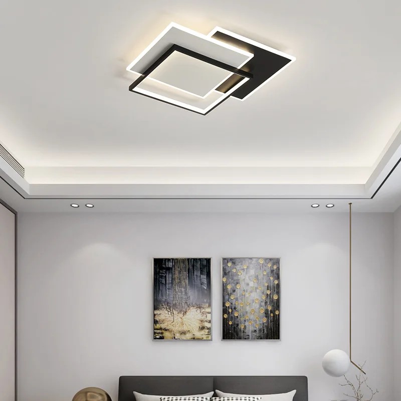 Simple Round Square Modern LED Chandeliers Lights Living Dining Room Kitchen Bedroom Hall Ceiling Lamps Home Indoor Lighting