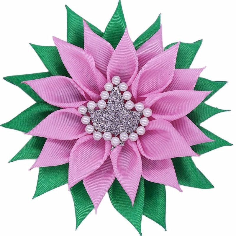 Pins Brooches Great Quality Fashion Pink Green Sorority Pearl Maple IVY Brooch Corsage Flower Soror Pin Jewelry For Girl 231214