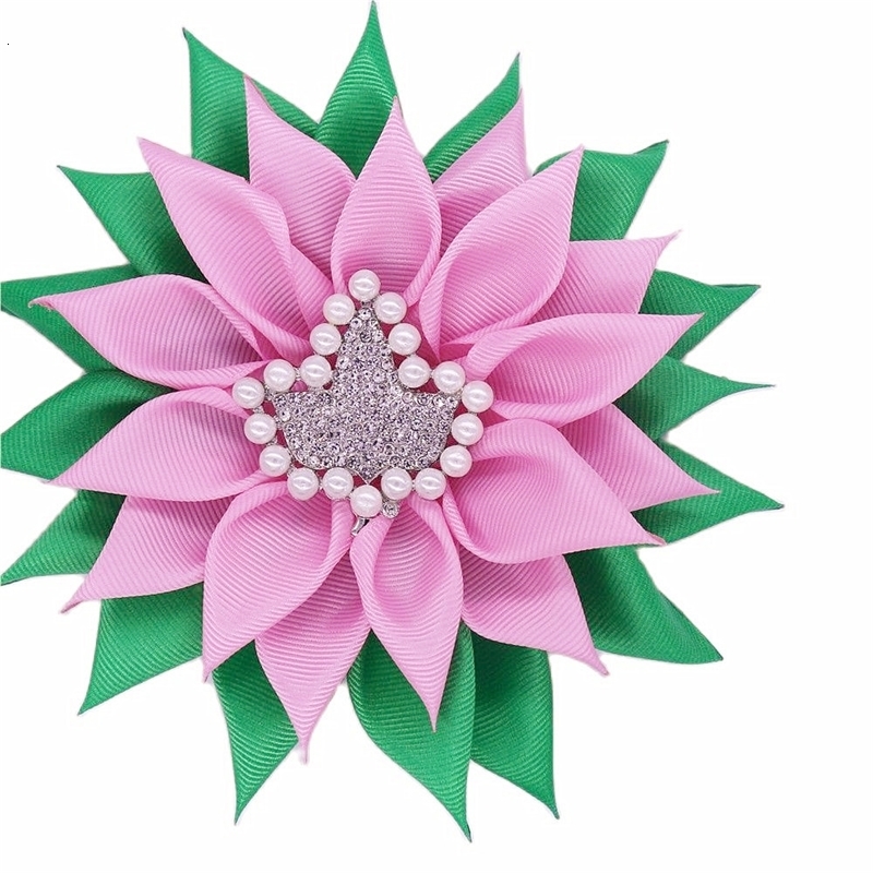 Pins Brooches Great Quality Fashion Pink Green Sorority Pearl Maple IVY Brooch Corsage Flower Soror Pin Jewelry For Girl 231214