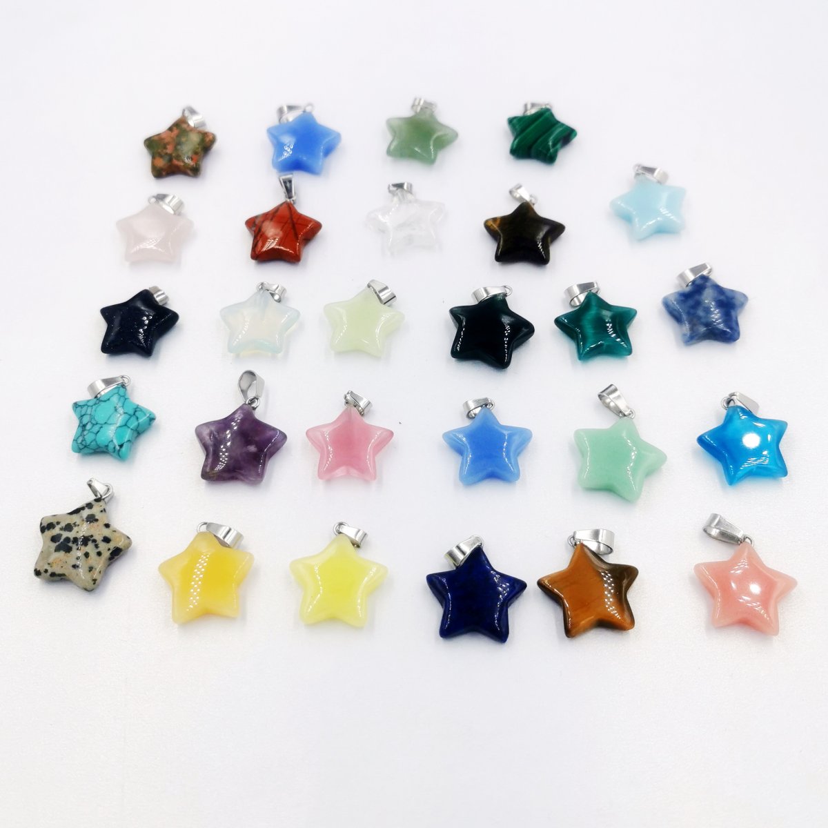 Natural Stone Pentagon-Shaped Fashion Beads Necklace Pendants for Jewelry Making