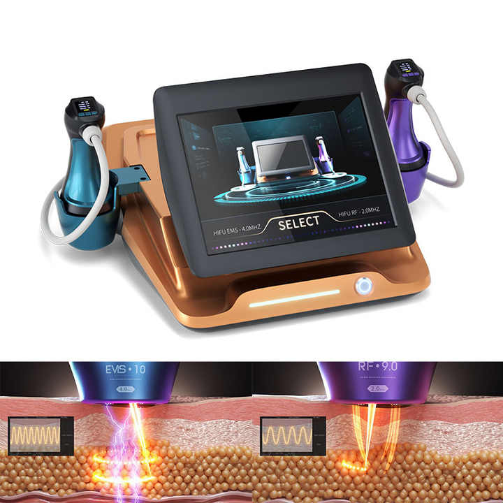 EMS Focused RF Facial Radio Frequency 8 Cartridges Body Contouring Fat Reduction Beauty Instrument