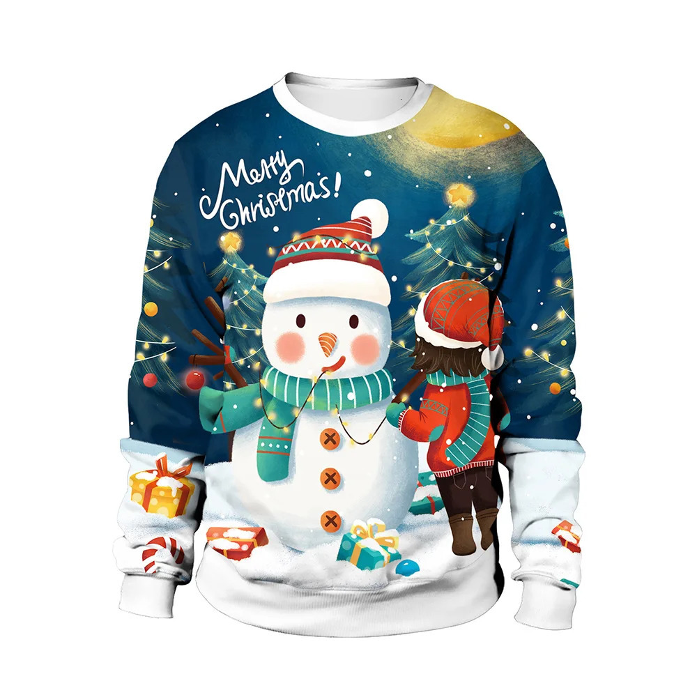 Men's Sweaters Unisex Ugly Christmas Print Pullover Sweater Shape For Men Women 3D Funny Hoodies Autumn Winter Sweaters Jumpers Tops 231215