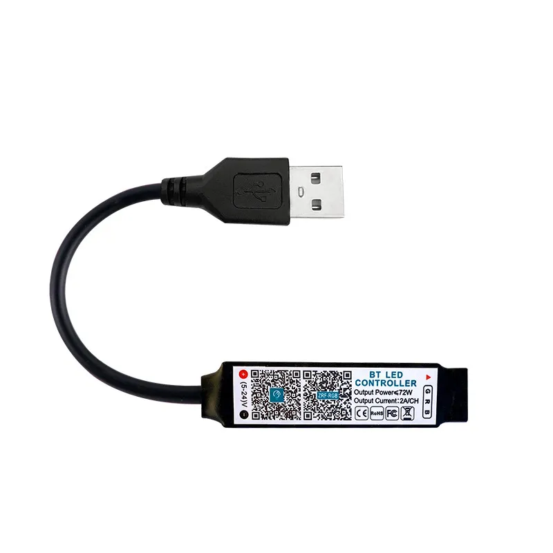 Mini RGB Bluetooth-compatible Controller Music LED Light Strip Controllers for RGBw Tape Lights Smart APP Control DC 5V 12V 24V LL