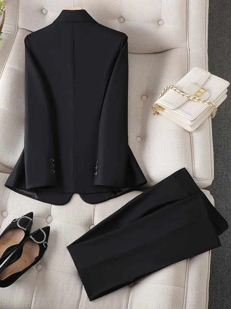 Womens Suits Blazers Navy Gray Black Women Pant Suit Formal Office Ladies Business Work Wear Blazer Jacket And Trouser Female 2 Piece Set