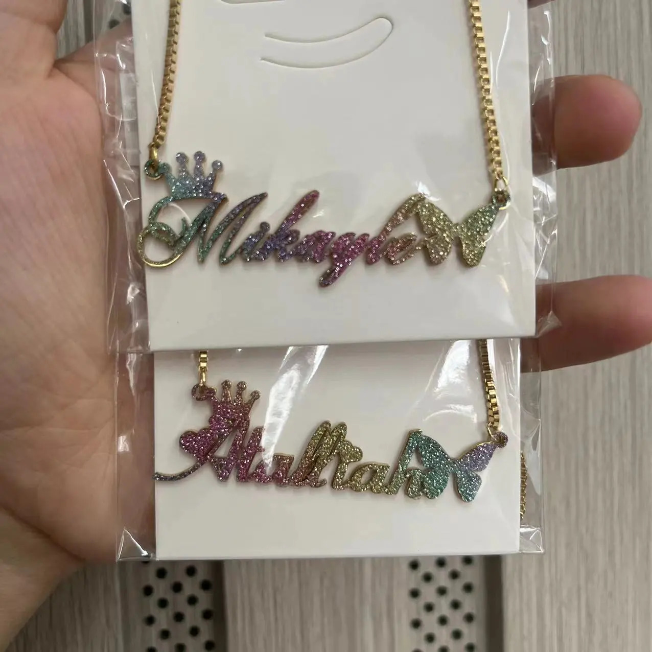 Pendant Necklaces Customized Name Necklace With Box Chain Stainless Steel Custom Choker Personalized Bling Jewelry 231216