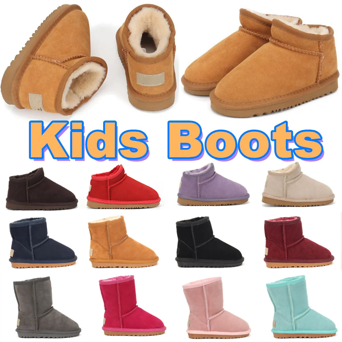 Designers Tazz Tasman Children Toddler Baby Boots Kids Boys Girls Boot Slippers Women Winter Warm Children's Plush Warm Shoes Australia Suede Snow Boot 22-35