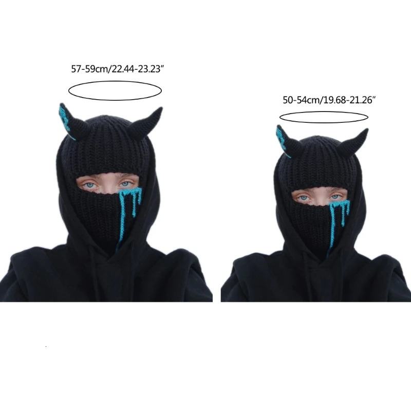 Beanie Skull Caps Devil Horn Balaclava Halloween Little Hat Party 231216