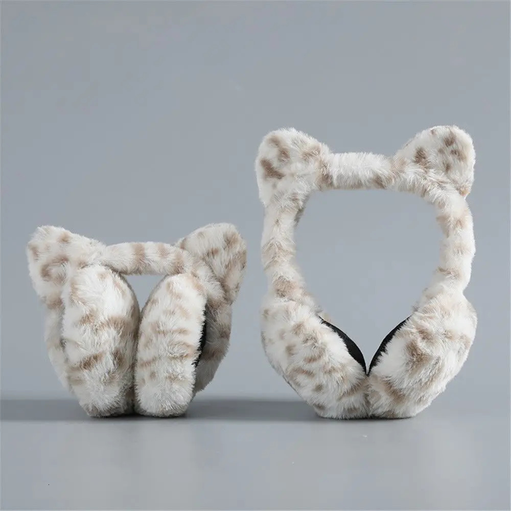 Ear Muffs Winter Women Kids Soft Leopard Earmuffs Ladies Girls Earflap Warmer Plush 231215