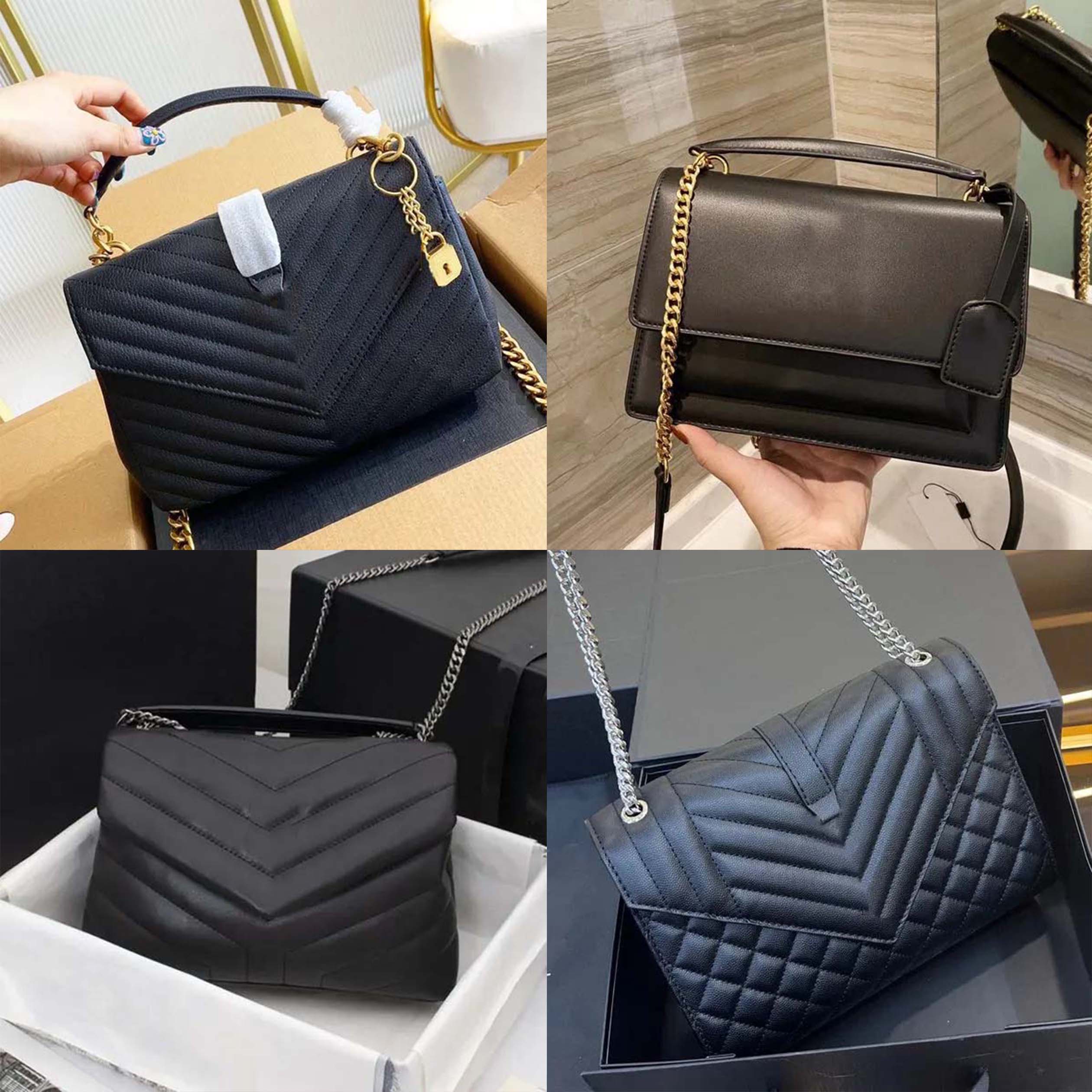 designer bag Women Bags Handbags Shoulder Bags tote bagg black calfskin classic diagonal stripes quilted chains double flap medium cross