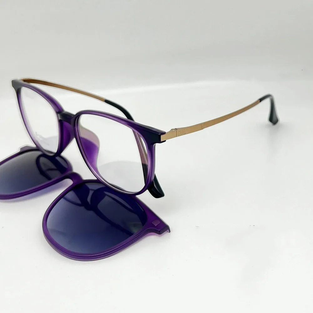 Fashion Sunglasses Frames Magnet Eyeglasses Full Rim Optical Frame With Sunglasses Clip Square Shape Glasses 3019 231215