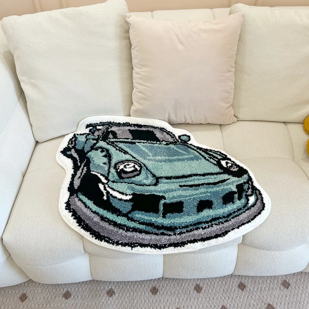 Carpet LAKEA Enthusiast Racing Car Shaped Tufting Rug Soft Tufted An-slip Floormat Sofa Feet Mat Carpet Entrance Doormats Absorbent 231215