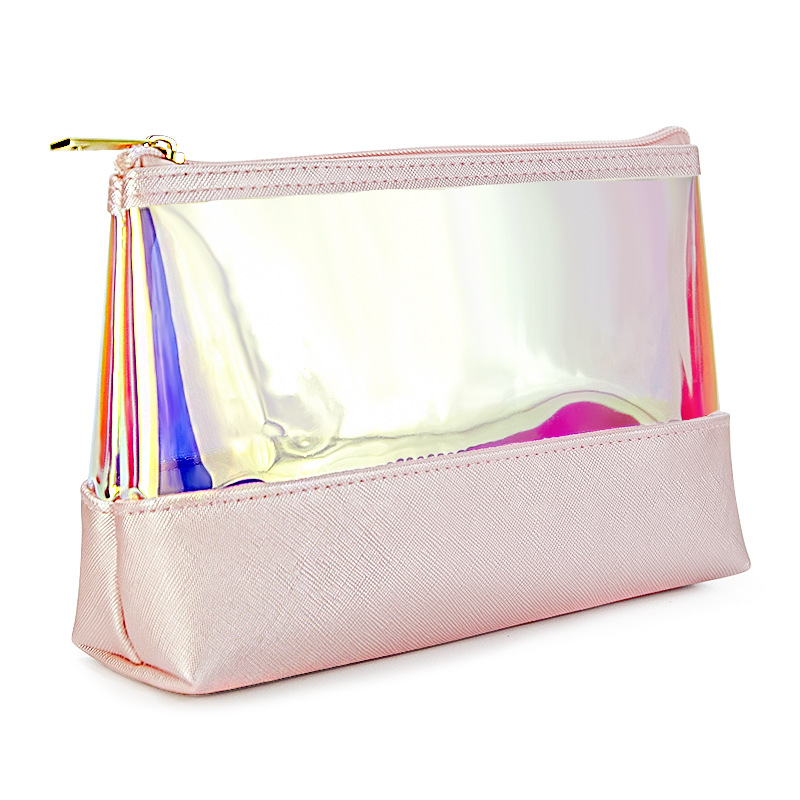 Portable Laser TPU Makeup Bags Waterproof Cosmetic Bag for Brushes Lipsticks Foundation Multifunction Storage Bags for Traveling High Capacity