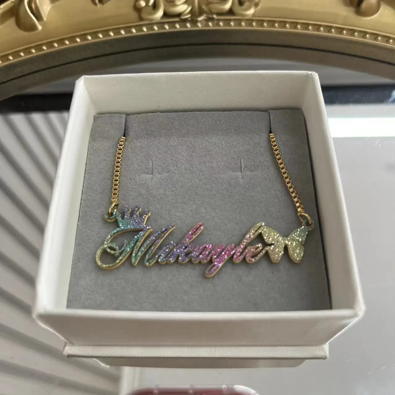 Pendant Necklaces Customized Name Necklace With Box Chain Stainless Steel Custom Choker Personalized Bling Jewelry 231216