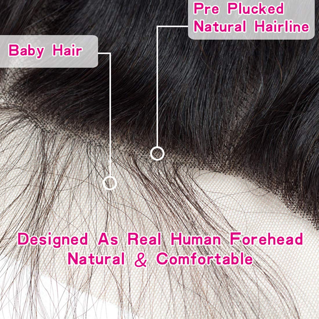 Body Wave Human Hair 13X4 Transparent Lace Frontals Closures Pre Plucked Natural Hairline