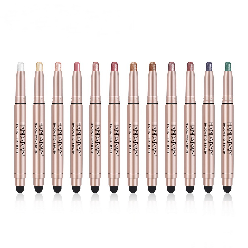Handaiyan matte eyeshadow stick eye shadow sticks with sponge brush highlighter Metallic Shimmer Easy to Wear Long-lasting makeup X250815
