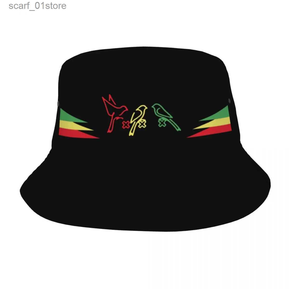 Wide Brim Hats Bucket Hats Fashion Ajax Three Little Bird Bob Marley Bucket Hat for Men Women Print Summer Beach Sun Fisherman CL231216