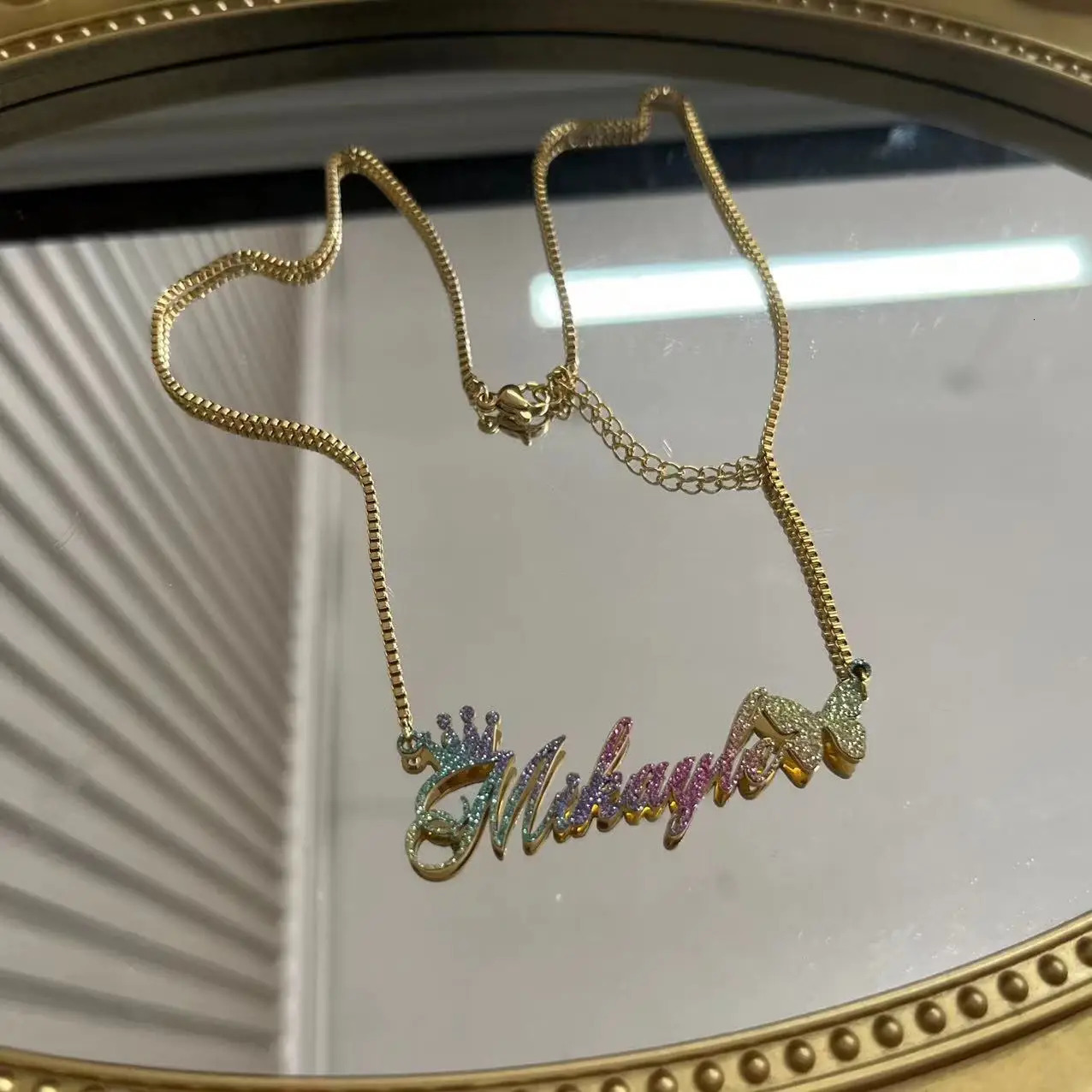 Pendant Necklaces Customized Name Necklace With Box Chain Stainless Steel Custom Choker Personalized Bling Jewelry 231216