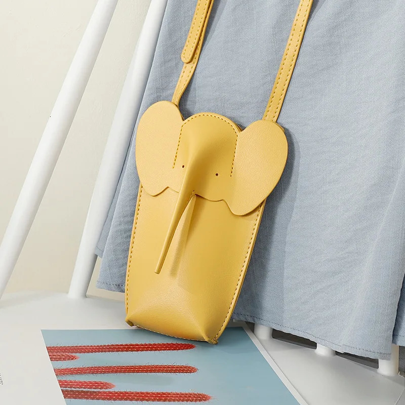 Evening Bags Girls Fashion Genuine Leather Soft Small Card Phone Crossbody Mini Elephant Cute Shoulder Wallet Purse 231216