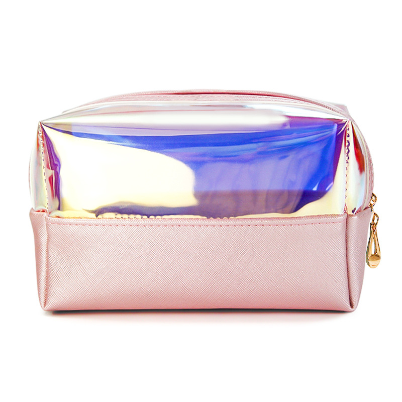 Portable Laser TPU Makeup Bags Waterproof Cosmetic Bag for Brushes Lipsticks Foundation Multifunction Storage Bags for Traveling High Capacity