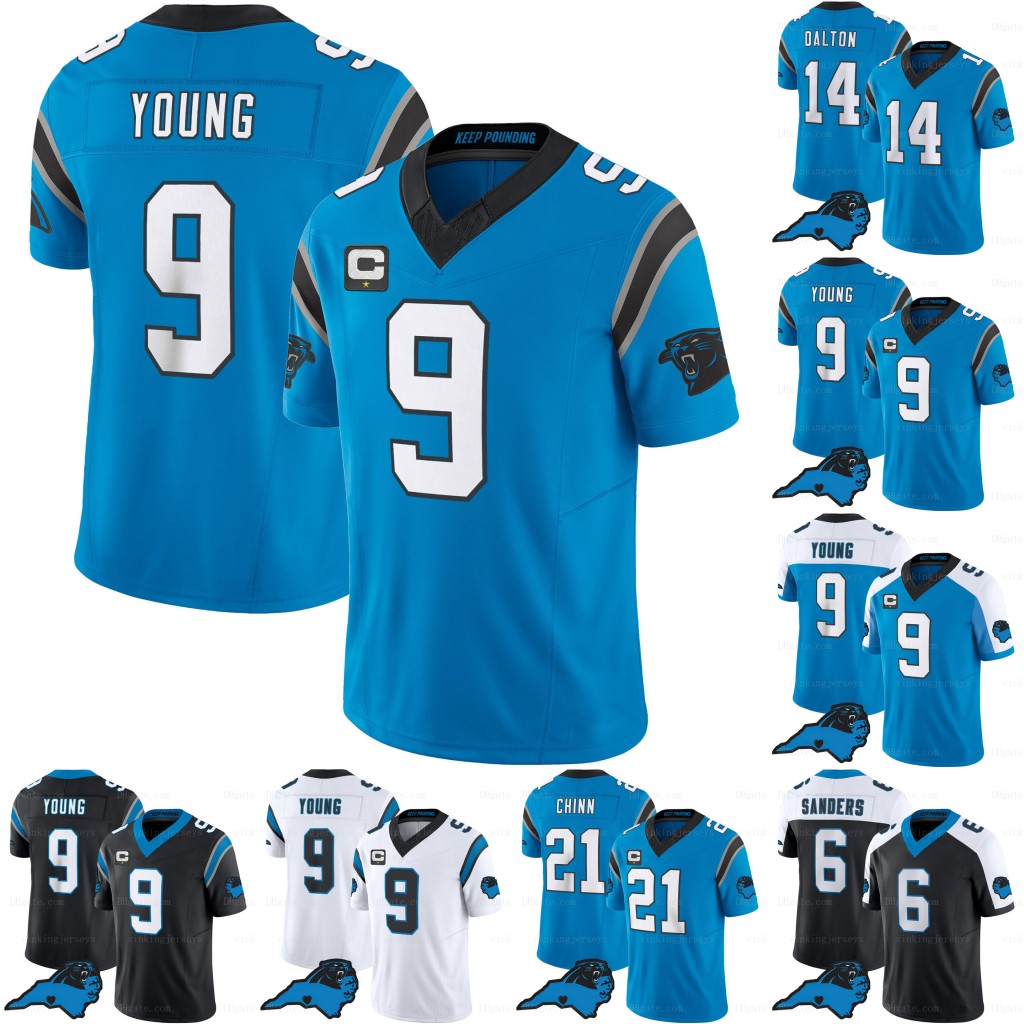 9 Bryce Young Panther Football Jerseys Bradley Bozeman Jeremy Chinn Carolinas Brian Burns Jonathan Mingo Adam Thielen Miles Sanders Hayden Hurst Jaycee Horn