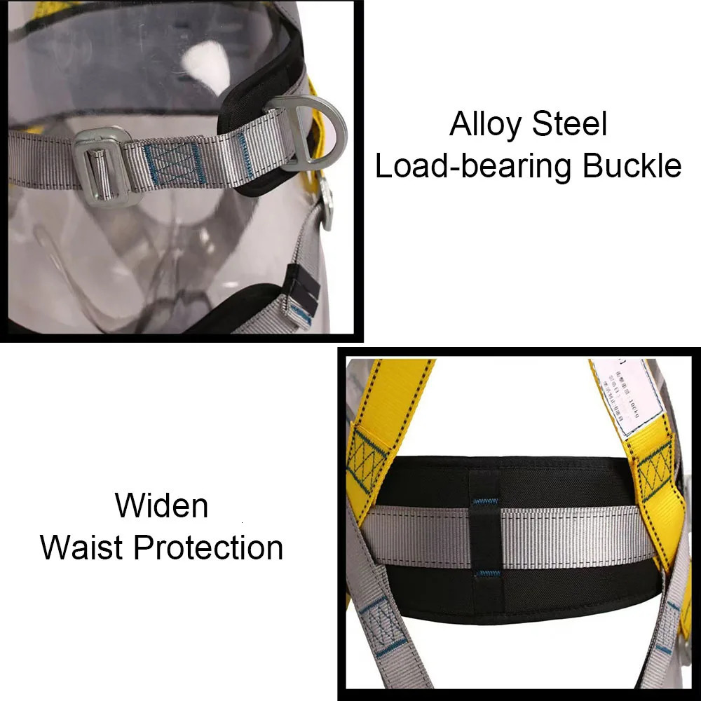 Climbing Harnesses Aerial Work Safety Belt Full Body Five Point Harness Safety Rope for Outdoor Climbing Training Construction Protection Equipment 23