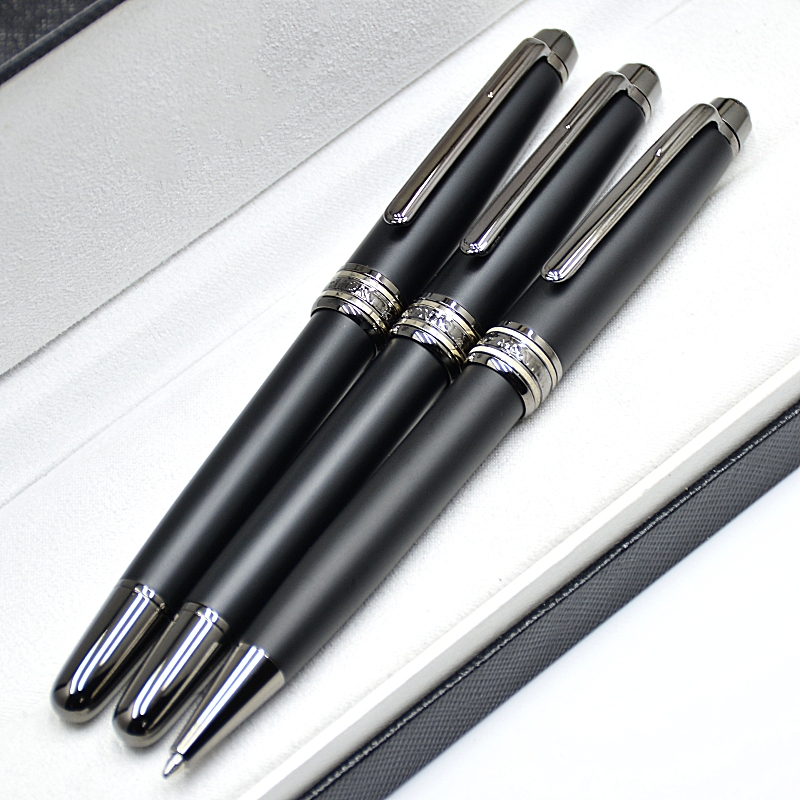 Msk-163 - Luxury Monte wholesale Promotion Matte Black Rollerball Pen Ballpoint Pen Fountain Pens Writing Office School Supplies With Series Number IWL666858