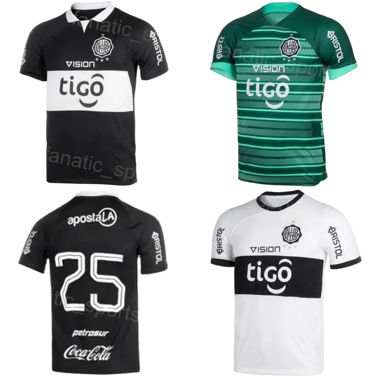 Olimpia 23 24 Soccer 9 Facundo Bruera Jerseys 25 Walter Gonzalez 29 Victor Salazar 3 Alejandro Silva 7 Hugo Fernandez 24 MONTENEGRO Football Shirt Kits Club Team