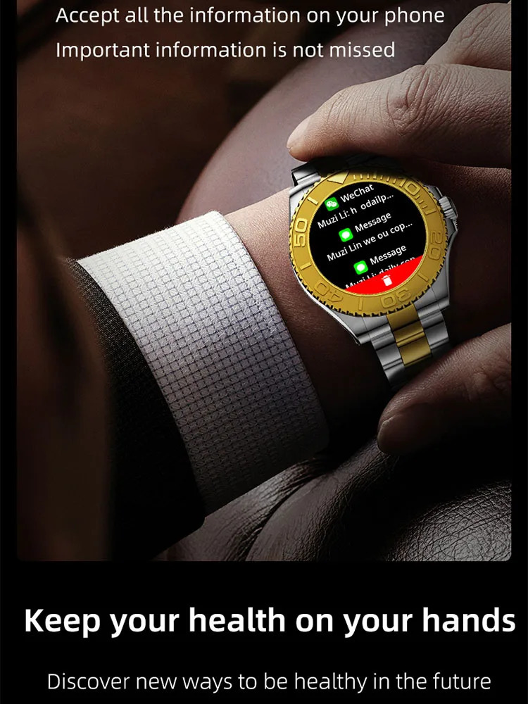 Other Watches Smart Watch For Men Smartwatch Connected AMOLED HD Screen Multifunction Fitness Sport Waterproof Steel Wrist Clock BT Call 231216