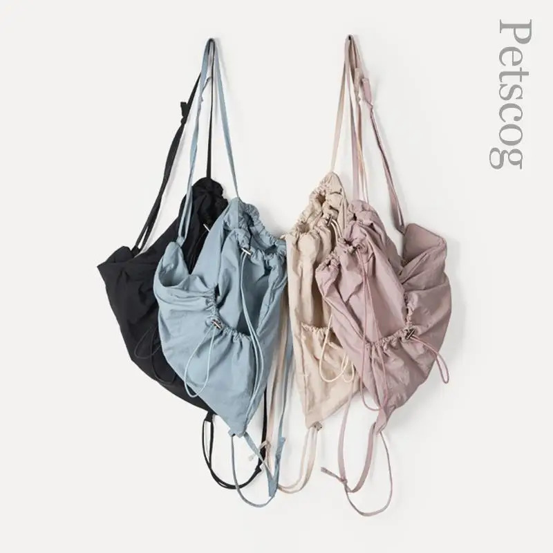 Evening Bags Summer Drawstring Backpacks Large Capacity Soft Nylon Shoulder Bag Casual Fashion Ladies Backpack Travel Mochilas Para Mujer 231216