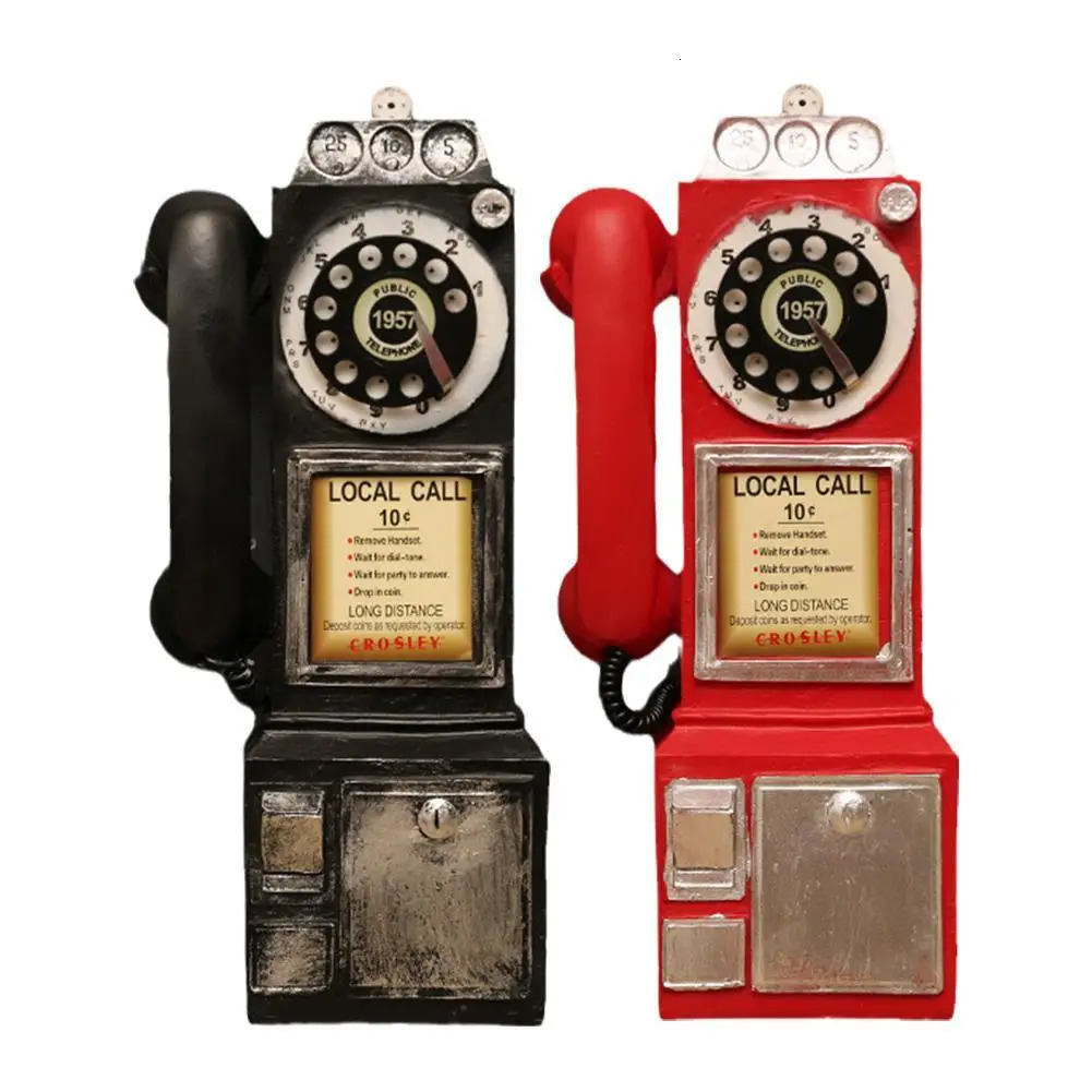 Telephones Vintage Old Wallmounted Telephone Model Nostalgia Coffee Shop Bar Wall Decoration Pography Props 231215