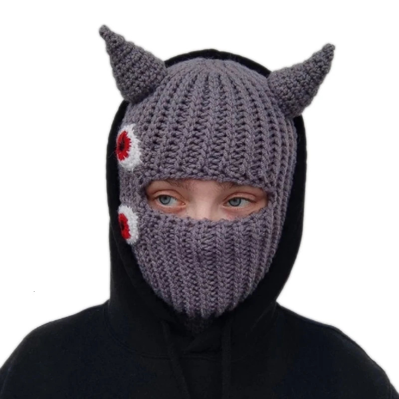 Beanie Skull Caps Devil Horn Balaclava Halloween Little Hat Party 231216