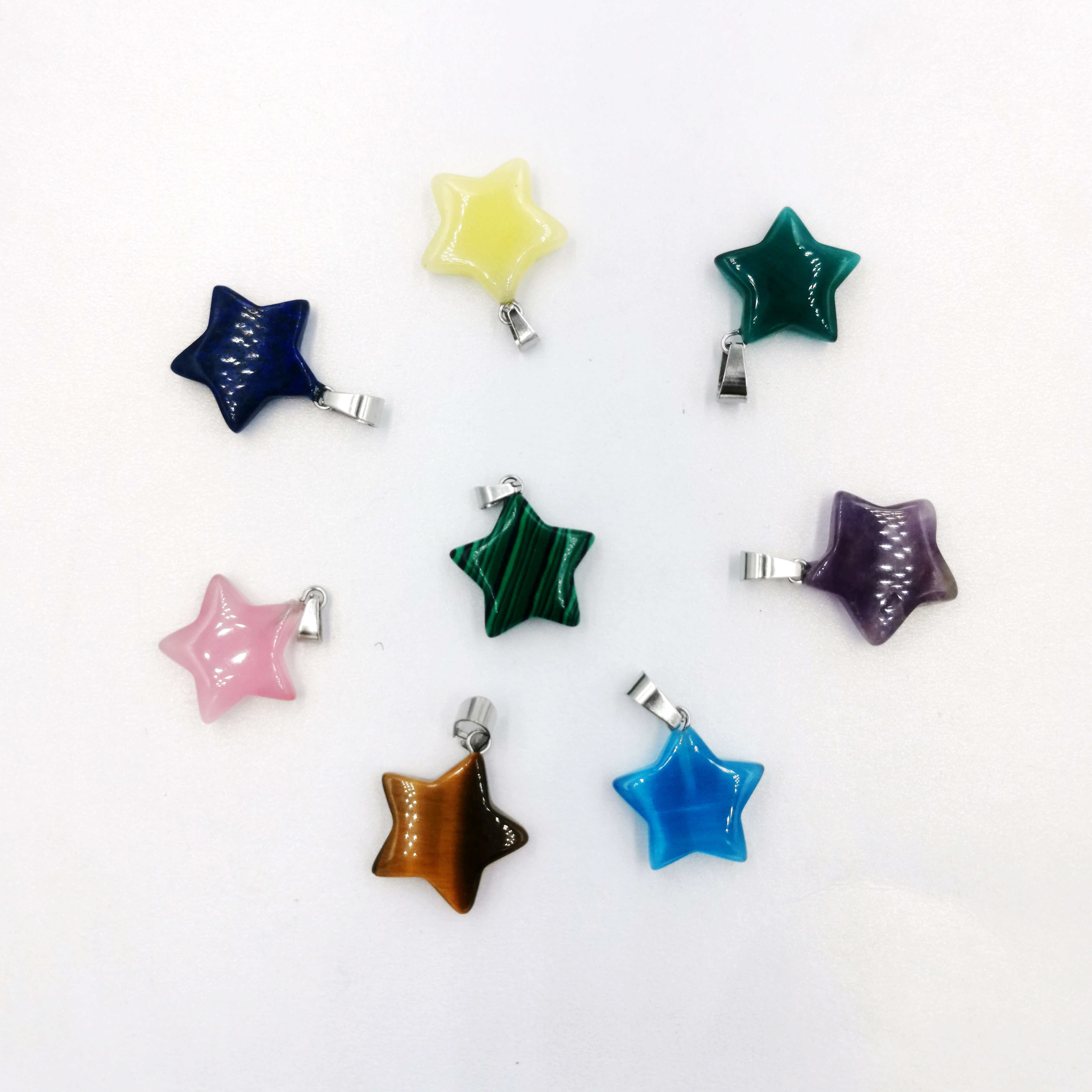 Natural Stone Pentagon-Shaped Fashion Beads Necklace Pendants for Jewelry Making
