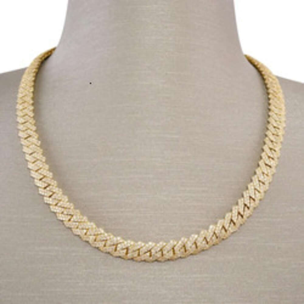 Cubanas Custom 12mm-20mm Gold moissanite Dia Iced Out Cuban Link Chain Hip Hop Necklace For Men jewelry sterling sier