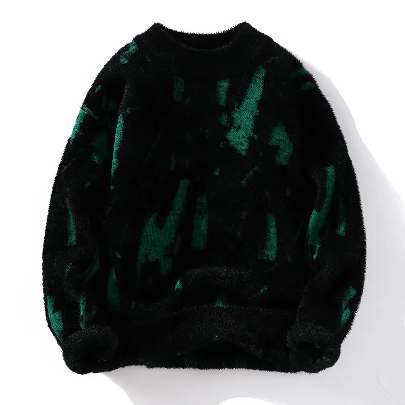 Mens Sweaters Winter Harajuku Mink Cashmere Sweater Men Half Turtleneck Hip Hop Top Quality Pull Homme Thick Warm Pullovers 231216
