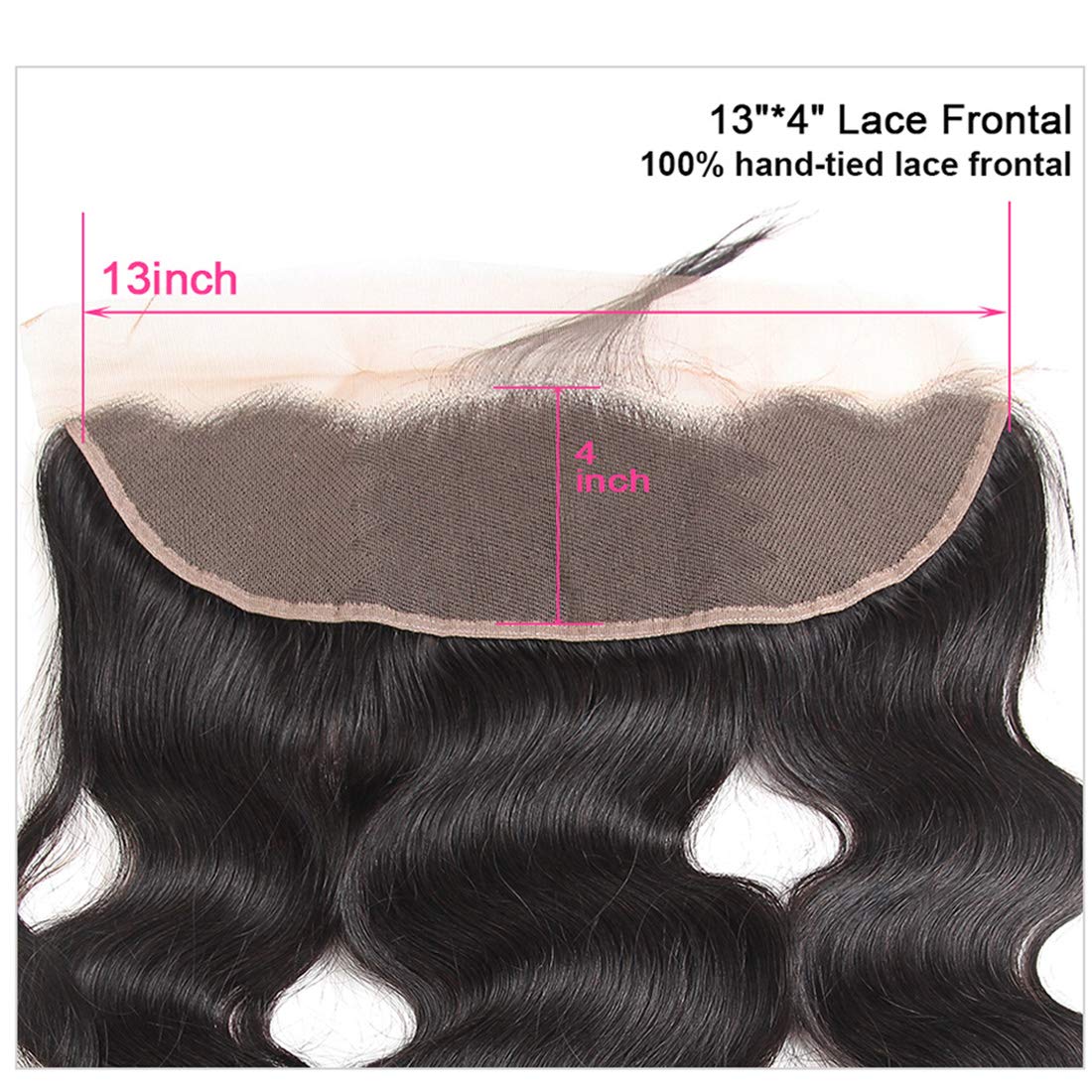 Body Wave Human Hair 13X4 Transparent Lace Frontals Closures Pre Plucked Natural Hairline