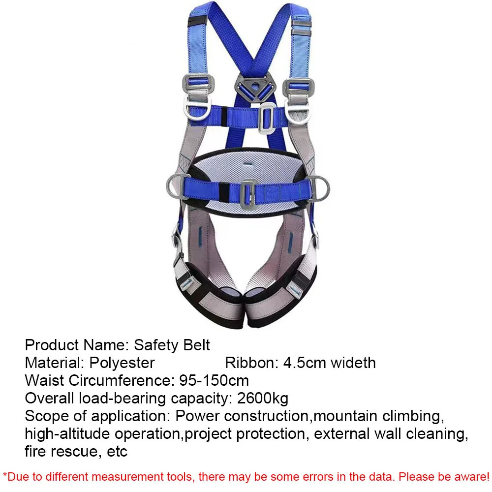 Climbing Harnesses Aerial Work Safety Belt Full Body Five Point Harness Safety Rope for Outdoor Climbing Training Construction Protection Equipment 23