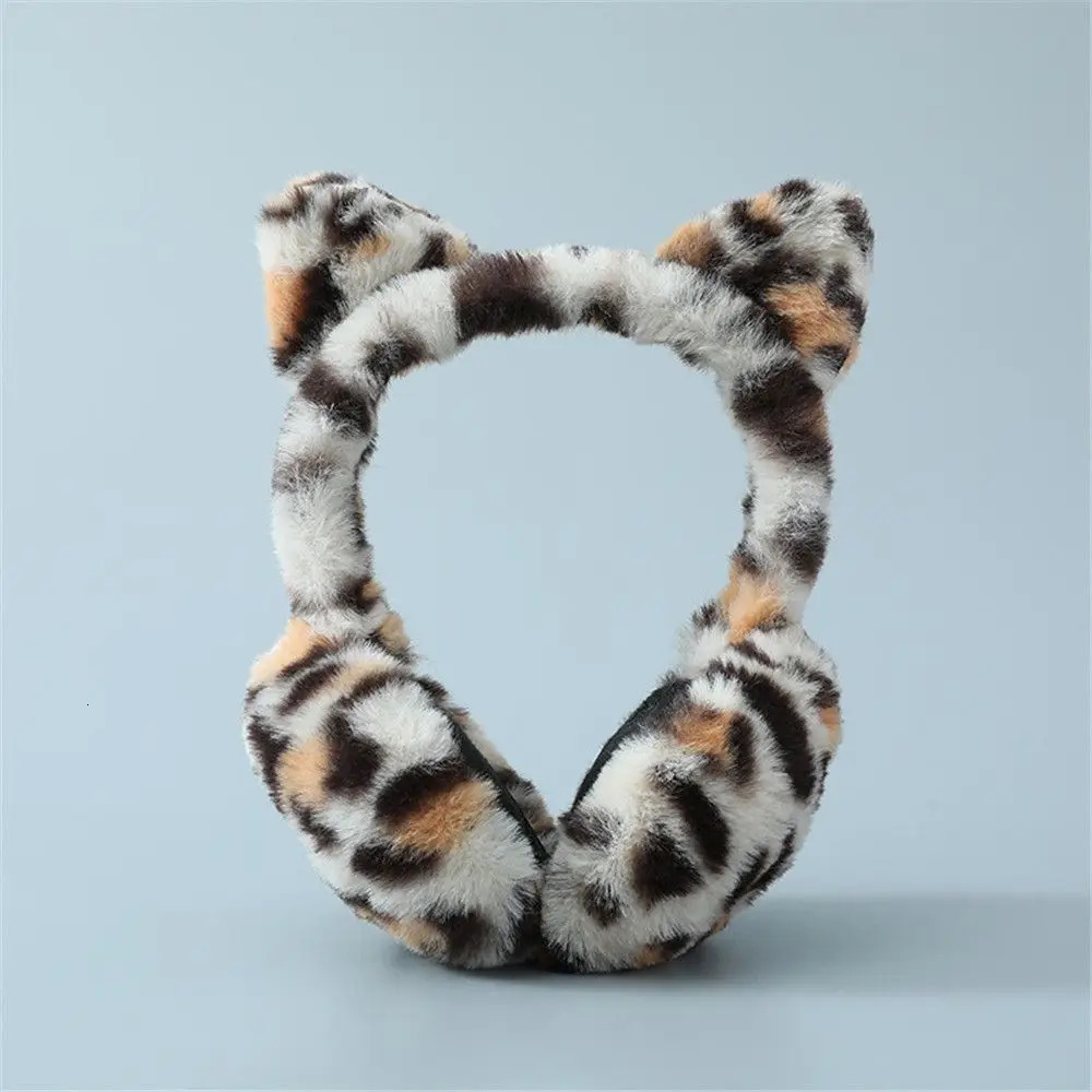 Ear Muffs Winter Women Kids Soft Leopard Earmuffs Ladies Girls Earflap Warmer Plush 231215