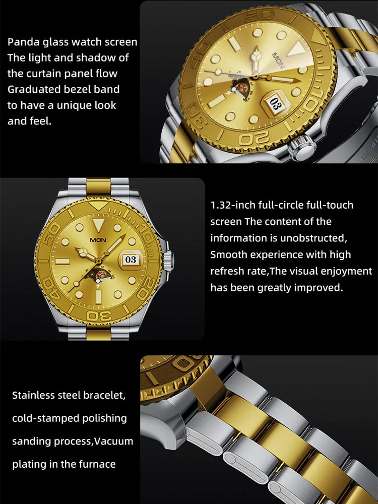 Other Watches Smart Watch For Men Smartwatch Connected AMOLED HD Screen Multifunction Fitness Sport Waterproof Steel Wrist Clock BT Call 231216