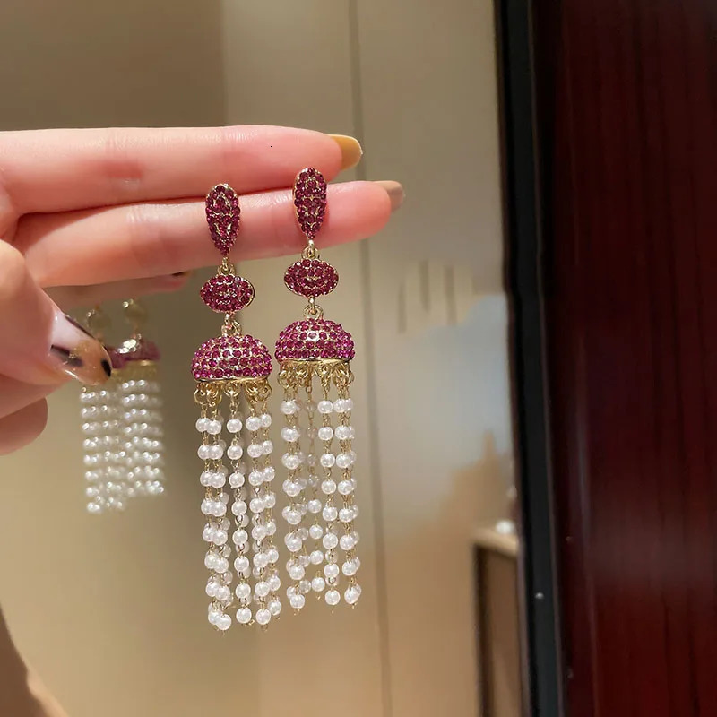 Dangle Chandelier Vintage Geometric s Crystal Earrings for Women Long Tassel Mini Beads Statement Jewelry 231216