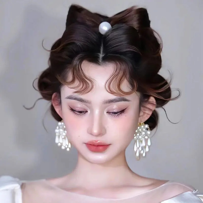 Dangle Chandelier Statement Large Strands Pearl Tassel Earrings For Women Personality Creative Bridal Wedding Party Jewelry Wholesale 231216