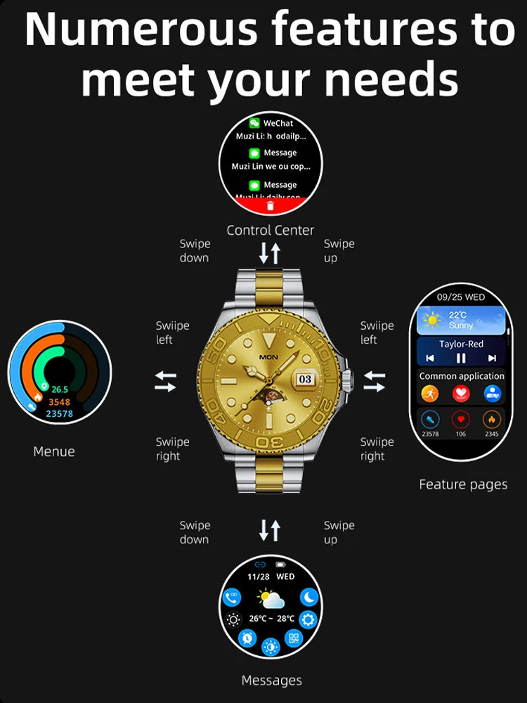 Other Watches Smart Watch For Men Smartwatch Connected AMOLED HD Screen Multifunction Fitness Sport Waterproof Steel Wrist Clock BT Call 231216